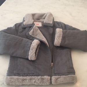 Gray Faux Sherling coat-